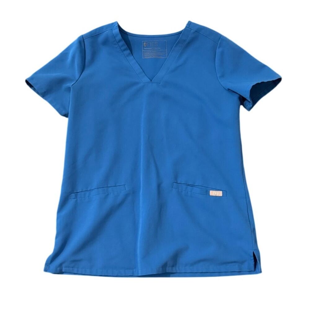 FIGS Women's Royal Blue Short Sleeve Three Pocket Medical Care Scrub Tops Size S